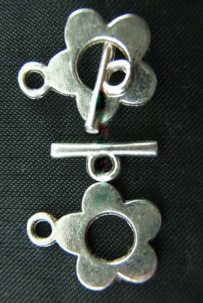 Silver Flower Toggle 